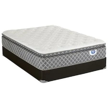 Queen Pillow Top Pocketed Coil Mattress and Charcoal Foundation